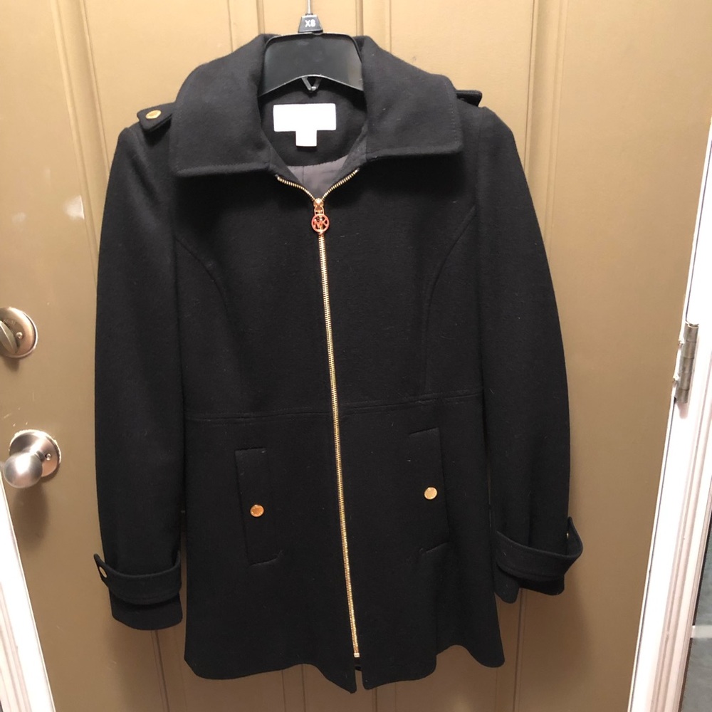 Michael Kors hooded stand collar coat